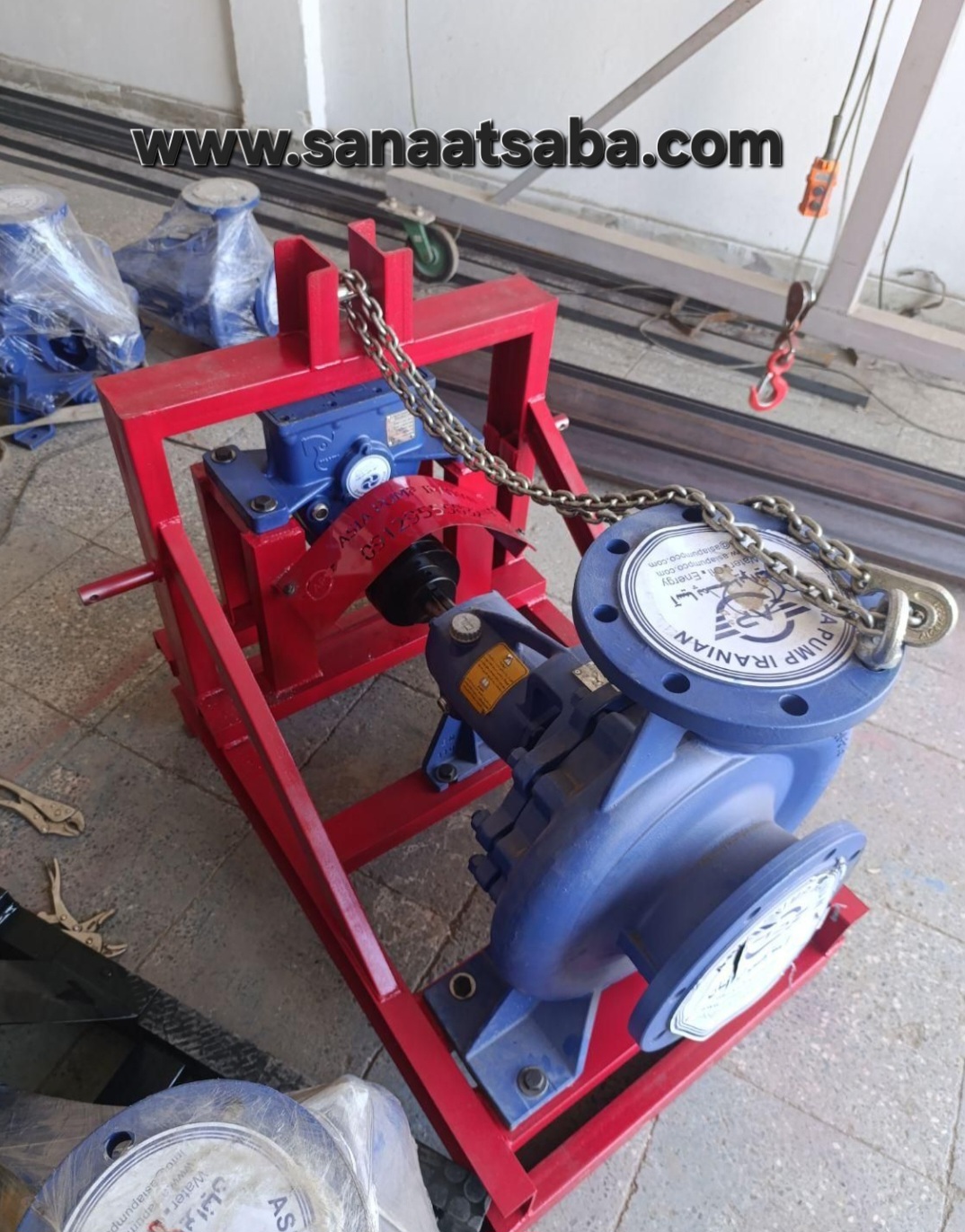 پمپ پشت تراکتوری گیر بکسی 5 طبقه 6 اینچ با شاسی پشت تراکتوری