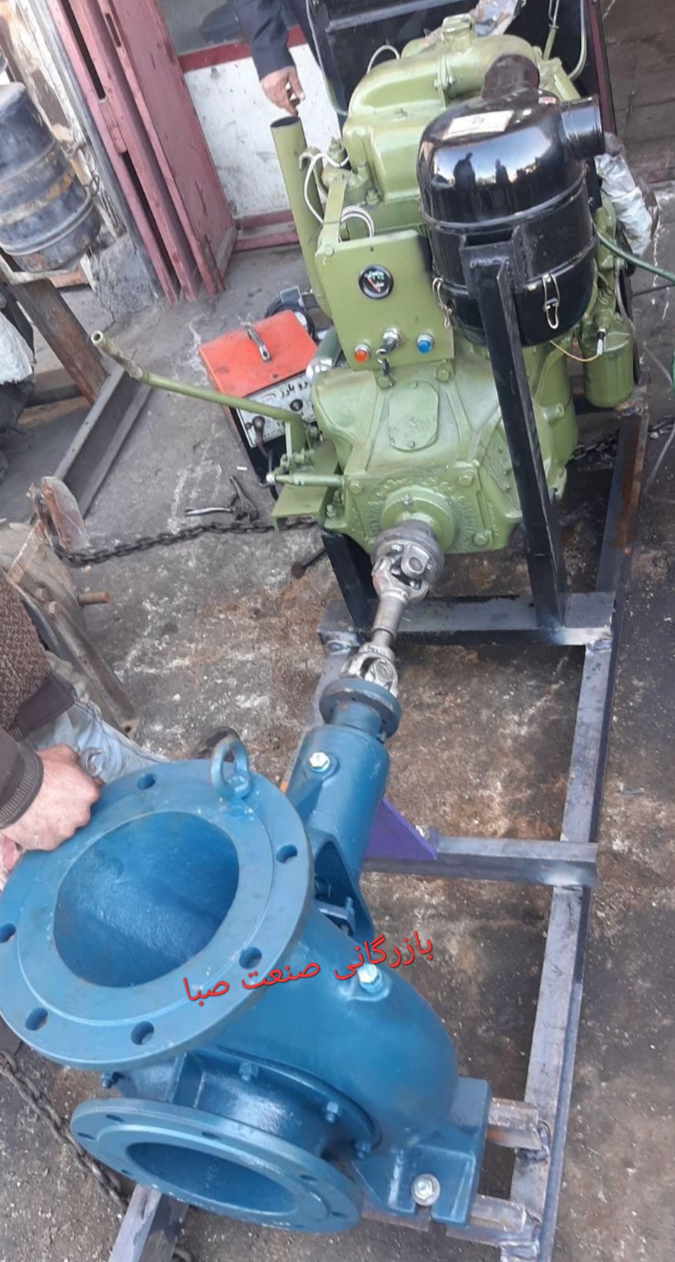 موتور ۴ سیلندر و پمپ ۶ اینچ فشار قوی با شاسی چرخ‌دار