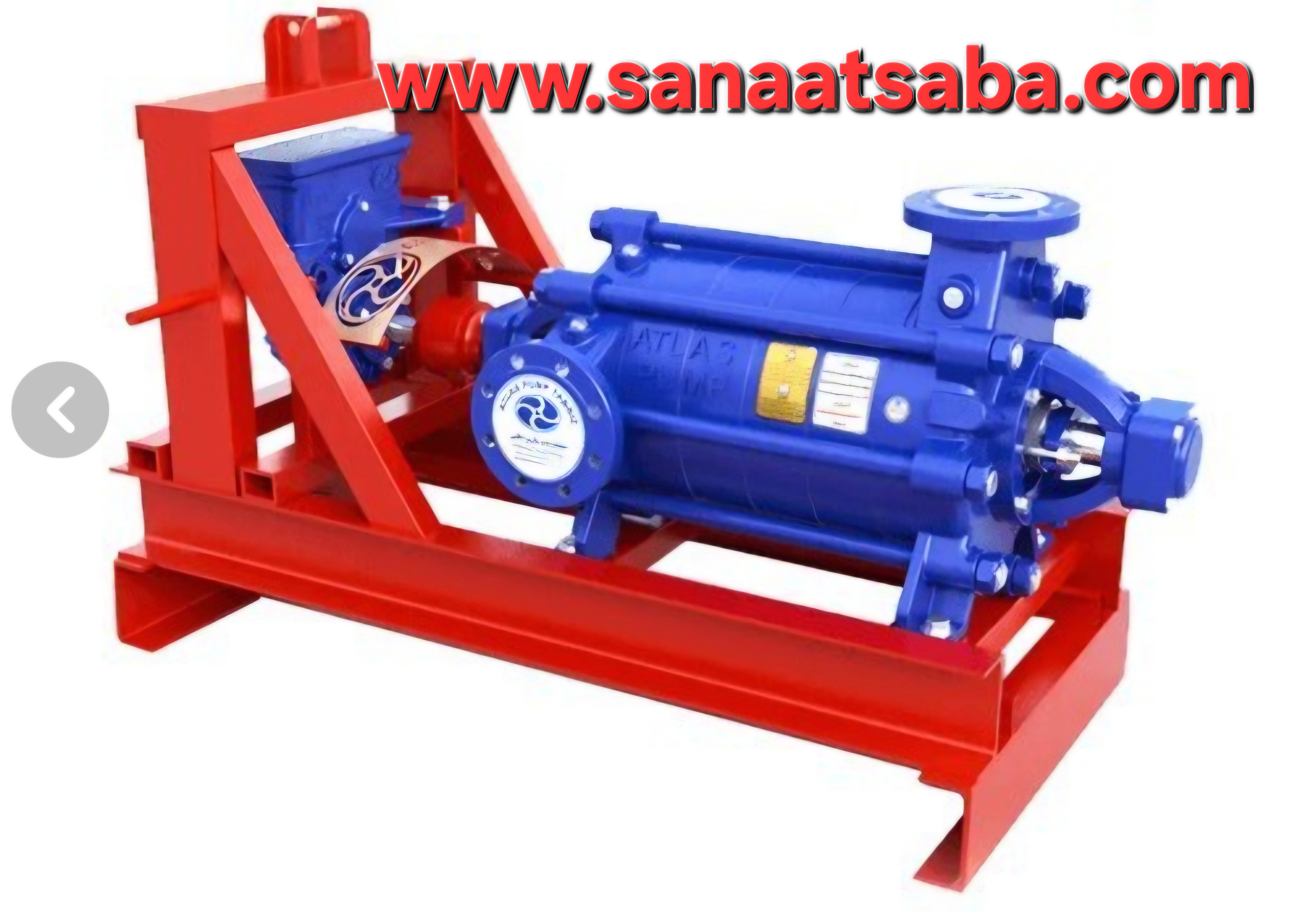 پمپ فشار قوی ۴ اینچ ۵ طبقه پشت تراکتوری با شاسی و اتصالات